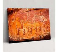 Painted Anarchy Aboriginal Canvas Print - Ancient Rock Art - Aborginal, Home Decoration, Ancient Art, Canvas Wall Art, 18" x 12"