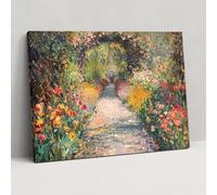 Painted Anarchy Claude Monet Garden Path Flowers Wall Decoration - Claude Monet, Canvas Wall Art, Canvas, Wall Decoration, 36" x 24"
