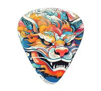 Painted animal heads Printed guitar picks - three thicknesses: thin, medium and thick, suitable for electric guitar, bass and ukulele.