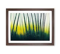 Painted Bamboo Forest Framed Wall Art Print A2 Walnut