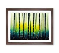 Painted Bamboo Forest Vol.1 Framed Print | A4 Walnut Framed Wall Art | Ready to Hang | Modern Landscape Picture | Living Room Bedroom Lounge Office