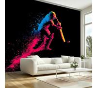 Painted Baseball Colored Wallpaper Paste The Wall Mural 500x317cm(W x H) Feature Wallpaper Extreme Sports Door Stickers for Interior Doors Living Room Bedroom Wall Mural