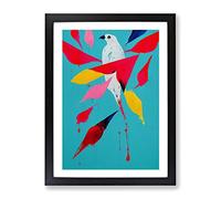 Painted Bird No.1 Abstract Framed Print for Living Room Bedroom Home Office Décor, Wall Art Picture Ready to Hang, Black A3 Frame (34 x 46 cm)