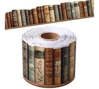 Painted Book Flower Theme Bulletin Board Borders Trims Sticker Decorative Border Sticker for Kid Room Chalkboard Decoration Cartoon Book Border Label