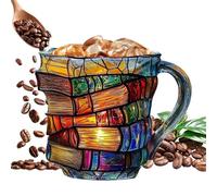 Painted Book Mug - 11oz Novelty 3D Painted Books Coffee Mug, Uniques Books Stack Coffee Cup, Colorful Glass Book Lovers Drinking Cup with Handle, Collection Gift for Literature Lovers