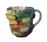 Painted Book Mug - 2025 3D Painted Book Coffee Cup, Library Coffee Cups, Drinks Cup with Handle, Coffee Cup, Desk or Bookshelf, Decoration, Teacher, Literary
