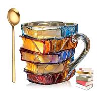 Painted Book Mug - 3D Painted Books Coffee Mug Novelty Unique Books Stack Coffee Mug - Creative 3D Painted Books Coffee Cup - Collection Gifts for Literature Lovers,Gifts for Dad 1 PCS