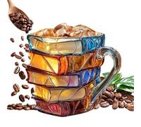 Painted Book Mug - Book Reader Coffee Mass | Cappuccino Mug With Handle | Fun Novelty Reading Coffee Mug | Creative Cup For Morning Break Cafe Study Bookshelf Reading Liberstore Col