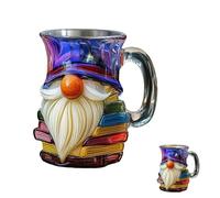 Painted Book Mug, Creative 3D Coffee Cup,Painted Gnome Books Coffee Mug,Novelty Unique Books Stack Cup,Home Office Decoration (Style F)