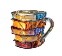 Painted Book Mug, Creative 3D Painted Books Coffee Cup, Novelty UniqueBooks Stack Coffee Mug, Collection GiftsFor Readers, Librarians, Writers, GiftsFor Dad