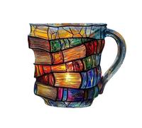Painted Book Mug Fun Reading Coffee Mugs with Charming Book Theme Design Unique Mug for Hot Or Cold Brews Gifts for for Books Lovers, Teachers, Literary Friends