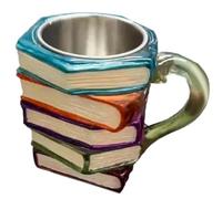 Painted Book Mug, Funny Reading Coffee Cup, 3D Colorful Resin Books Stack Shaped Cups, Novelty Home Offices Decoration, Gift for Books Lovers Teachers Literary Friends
