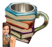 Painted Book Mug - Novel 3D Painted Book, Multifunctional Cups, Books Stack Coffee Mug | Resin Tea Coffee Cup Decorative Milk Holder for Beer Juice Wine Gift Home Kitchen Office Use