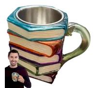 Painted Book Mug - Novelty Consumption Cups | Domestic Beer Hunting, Books Stack Milk Book | Books Stack Coffee Cups | Drinking Drink Milk Tea For Children