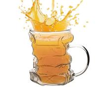 Painted Book Mug - Painted Glass Reading Drinkware - Novelty Book Lovers Coffee Mug - for Readers Writers Bookworm Librarians Home Office Desk Decor Club Tea Milk Water