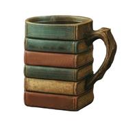 Painted Book Mugs - 350ml Literary Tea Cup, Reusable 3D Novel Drinkware | Book Series Coffee Mug, Library Themed Hot Or Cold Brew Beverage Container for Writers Readers Librarians