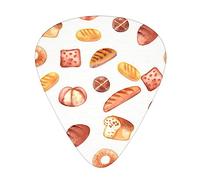 Painted Bread 12-Pack Guitar Picks Set â€“ Unique Single-Sided Printed Picks With Abs Material For Acoustic, Electric Guitars & Ukuleles