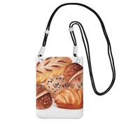 Painted Bread Cell Phone Purse For Women, Cell Phone Sleeve Pouch Case Wallet Bag With Black Shoulder Strap Travel Pouch