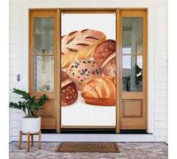 Painted Bread Door Cover Decorations, Welcome Door Banner Backdrop Seasonal Spring Summer Porch Banner Sign Photo Background for Indoor Outdoor Party Decor 72.8 x 35.4 Inch