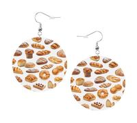 Painted Bread Elegant Leather Round Earrings-Fashionable And Unique Accessories For Everyday Wear
