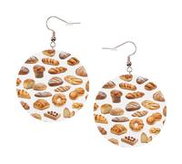 Painted Bread Elegant Leather Round Earrings-Fashionable And Unique Accessories For Everyday Wear