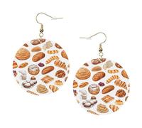 Painted Bread Elegant Leather Round Earrings-Fashionable And Unique Accessories For Everyday Wear