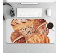 Painted Bread Gaming Mouse Pad 12x24 Inch Desk Pad Protector Waterproof Non-Slip Rubber Base Keyboard Mat Extra Large Desktop Mat for Office Home Computer Laptop Table Accessory