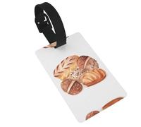 Painted Bread Luggage Tags for Suitcases, PVC Suitcase Tag with Secure Strap Suitcase Identifier with Privacy Name Card for Travel Bag Tags Personalized Baggage Tag for Women Men