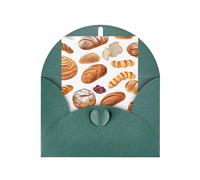 Painted Bread Print Blank Greeting Cards, Love Buttons, Pearl Paper Envelopes Suitable For Various Occasions - Anniversary Cards, Thank You Cards, Holiday Cards, Wedding Cards, Congratulations.