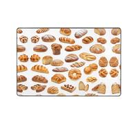 Painted Bread -Print Flannel Area Rugs 36x24 Inch & 72x48 Inch with Memory Foam for Living Room Office Bedroom Non Slip Base.