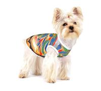 Painted Bread print Tshirts for Small Dogs Dog's Fashion Shirt Breathable Sleeveless Shirts for Small Dogs