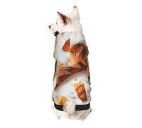 Painted Bread Printed Dog Hoodie Soft Dog Sweatshirt Cute Cat Dog Clothes for Small Dogs Kitten Puppy, M
