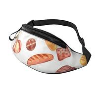 Painted Bread Sport Waist Bag Travel Bumbags with Zipper and Earphone Hole, Running Fanny Pack Waist Pack with Adjustable Belt for Men Women