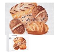 Painted Bread Wooden Puzzles for Adults 1000 PCS Unique Shape Puzzles Wall Art Home Decor for Puzzle Lovers, Family, Friend Creative Gift Toys