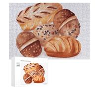 Painted Bread Wooden Puzzles for Adults 300 PCS Unique Shape Puzzles Wall Art Home Decor for Puzzle Lovers, Family, Friend Creative Gift Toys