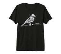 Painted Bunting Line Art Birdwatcher Premium T-Shirt