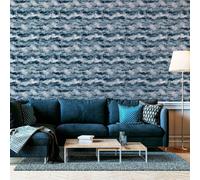 Painted Canvas Wallpaper Arthouse Navy 921606 Abstract Distressed Brush Lines