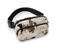 Painted Cartoon Colorful Cute Goat Fanny Packs Crossbody Bags for Women Men, Belt Bag Waist Packs for Workout Running Travel with Adjustable Strap