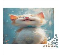 Painted Cat Jigsaw Puzzles for Adults 1000 Piece High Challenging DIY Large Puzzle Educational Toy Funny Family Games Unique Home Decor Jigsaw Puzzle 1000pcs (75x50cm)