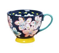 Painted Ceramic Mug Large Coffee Mug with Handle Water Juice Milk Cereal Mug Breakfast Porridge Mug Teacup Soup Bowl for Restaurant Kitchen Dinner Baking Cooking Dishwasher Microwave Oven Freezer