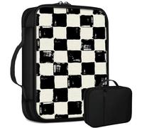 Painted Chessboard Bible Bag Large Bible Case Cover for Women Men, Multi-Functional Church Bag Bible Protector with Handle Zippered Pocket Christian Gift Bible Study Supplies