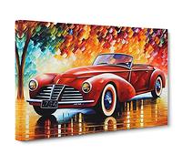 Painted Classic Car Vol.2 Canvas Print | Gallery Wrapped 30mm Frame Wall Art | 30x20 inches | Ready to Hang | Abstract Vehicles Picture | Living Room Bedroom Lounge Office