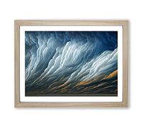 Painted Clouds Framed Print | A3 Oak Framed Wall Art | Ready to Hang | Modern Landscape Picture | Living Room Bedroom Lounge Office