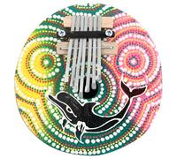 Painted Coconut Shell Thumb Piano Home Ornament 7-note