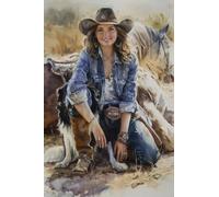 Painted Cowgirl Premium 120 Piece Jigsaw Puzzle for Adults | Challenging Puzzles for Cognitive Workout- Most Popular Leisure Activities (8x10inch)