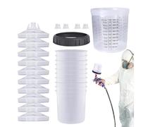 Painted Cups - 10 Piece Copper for Paint Sprayer with Transparent Scale for Car Spraying | Coatures for Copper for Paint Spraying, Set on the Scale Sprayer