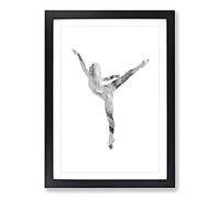 Painted Dancer Framed Print | A2 Black Framed Wall Art | Ready to Hang | Modern Nature Picture | Living Room Bedroom Lounge Office