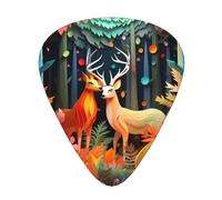 Painted deer Printed guitar picks - three thicknesses: thin, medium and thick, suitable for electric guitar, bass and ukulele.