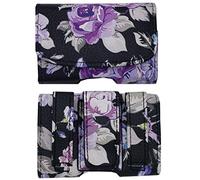Painted Design Holster for Tandem Diabetes Care Insulin Pump t:Slim X2 (Horizontal-Black-Catharanthus)