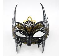 Painted devil half face mask Halloween party performance props(01)